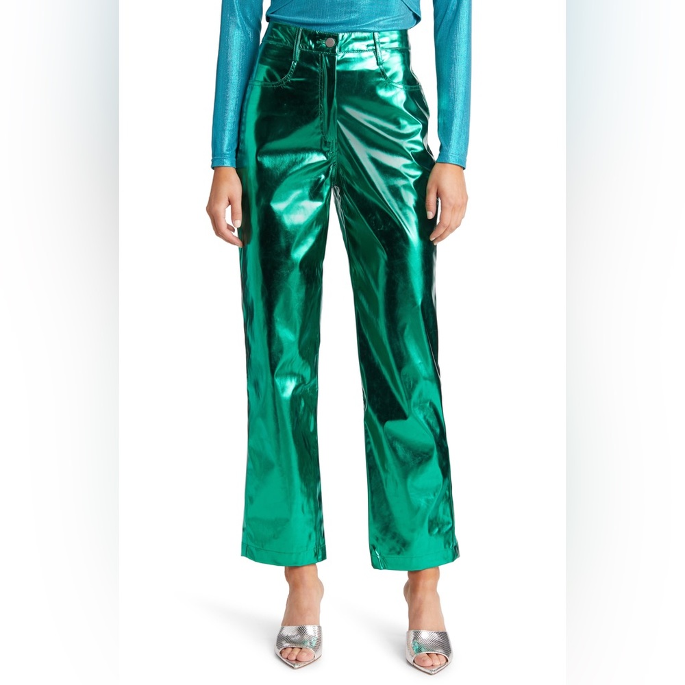 Amy Lynn Metallic Pants (limited edition) 
 
FORREST GREEN, Size Small